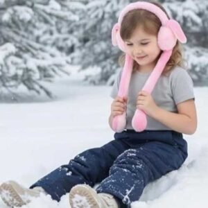 Kids Plush Bunny Earmuffs with Moving Ears & Sound – Random Color